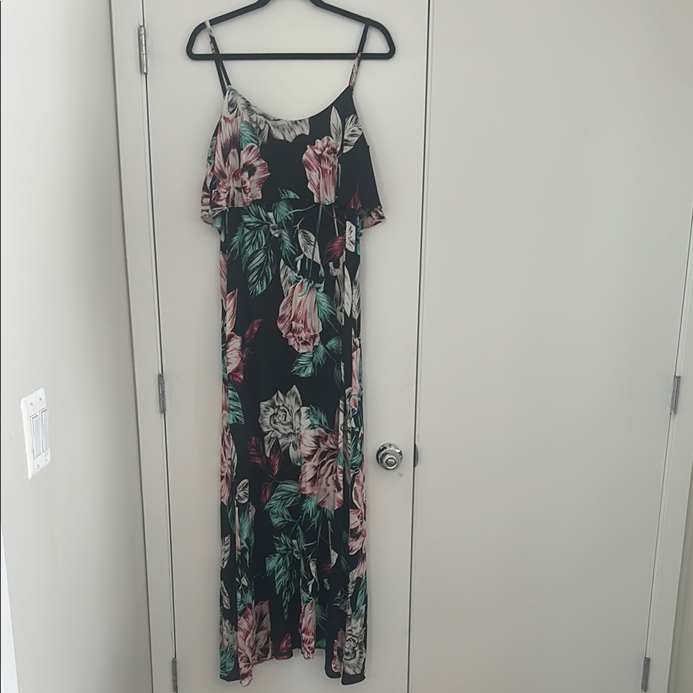 Kendall + Kylie Floral Black Maxi Dress